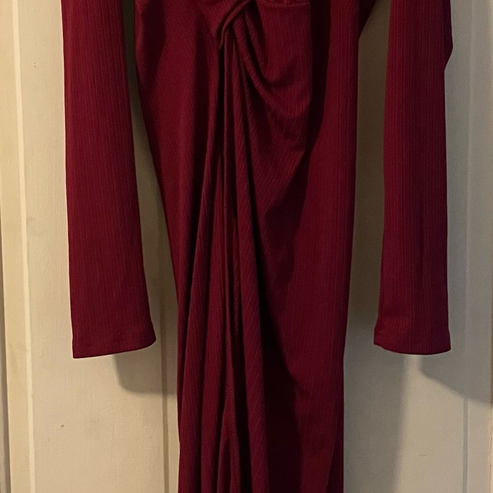 Women’s SHIBEVER  Elegant Red Long Sleeve Dress Size L !Never Worn!